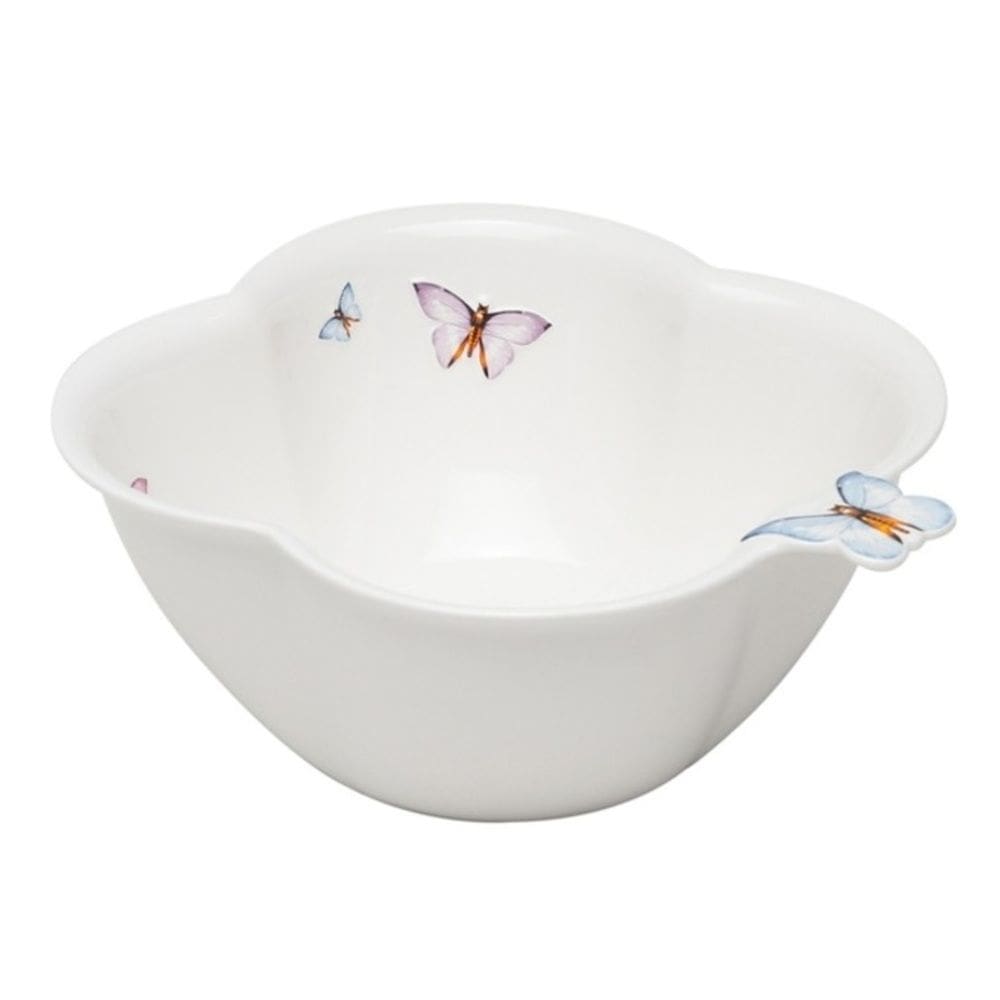 Bowl Saladeira de Porcelana Branca C/Formato Borboletas 23x10cm Wolff