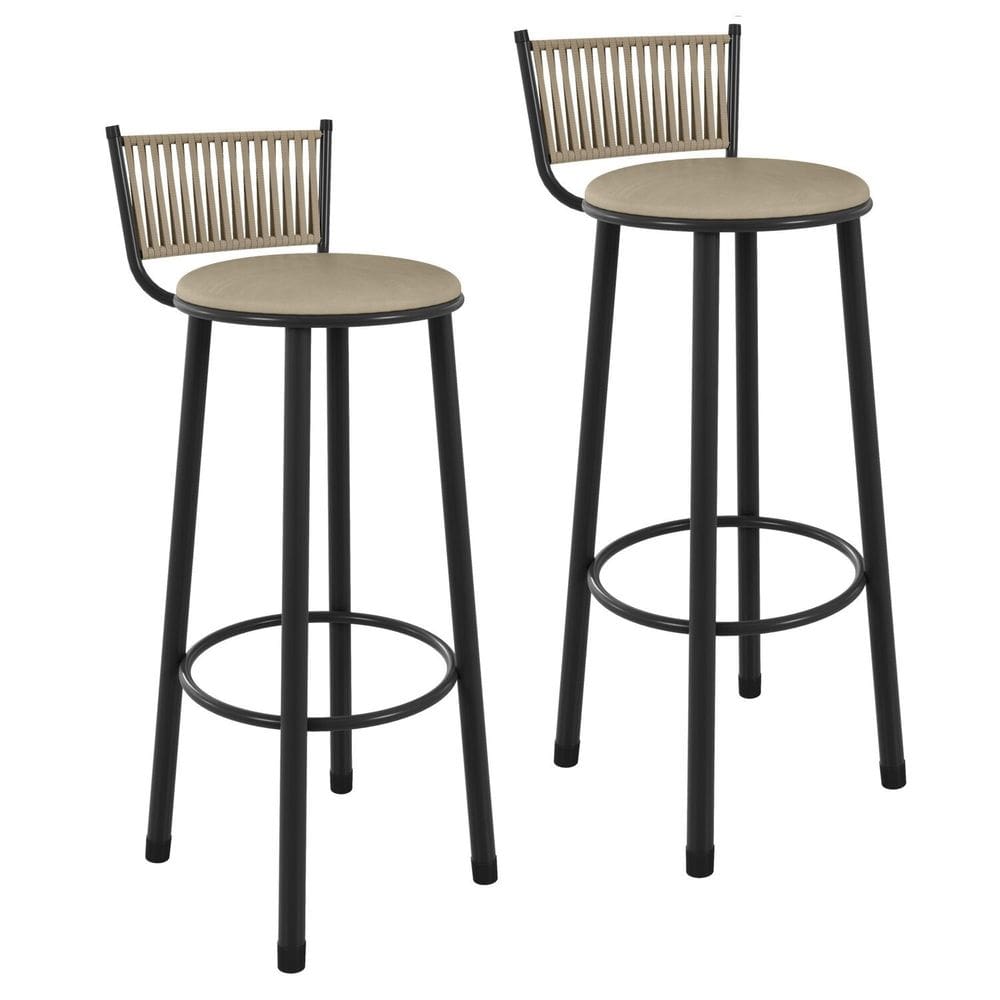 Kit 2 Banquetas Assento Estofado para Cozinha Bete Rami/Perola