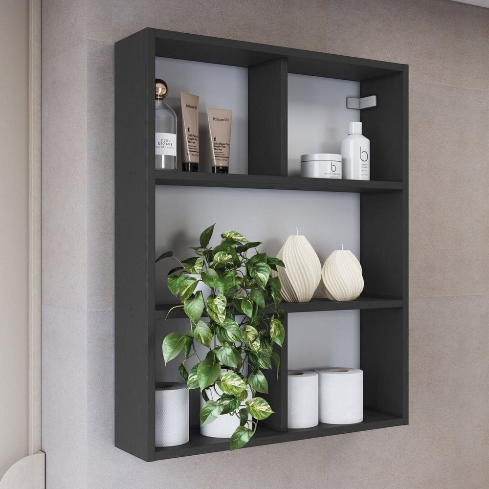 Nicho Organizador com Pratelerias Banheiro Grafite