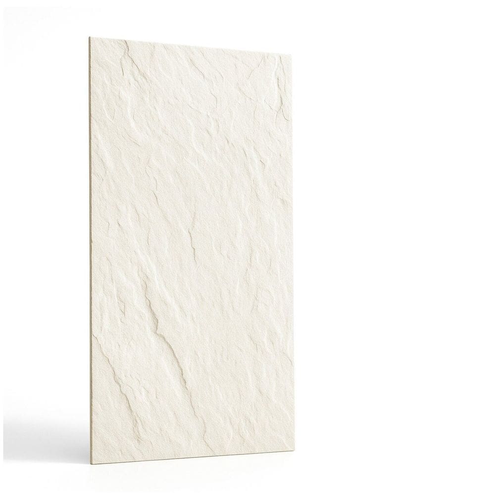 Revestimento Pedra Natural 0,3cm Fibra de Vidro e Pó de Pedra Natural 60cm X 60cm Ydècory Branco