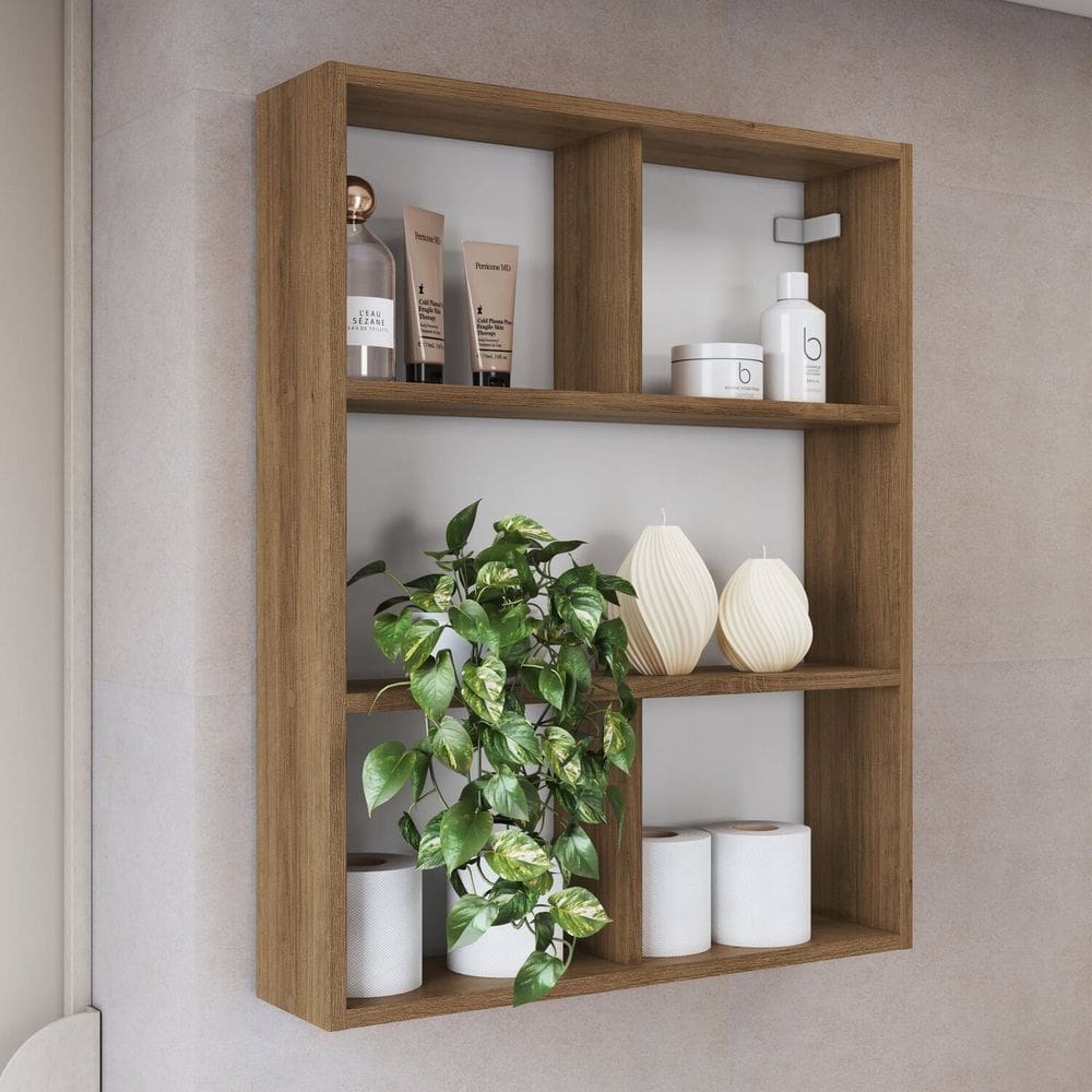 Nicho para Banheiro Organizador com Pratelerias Mel