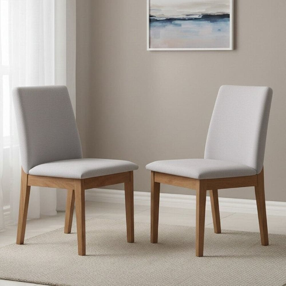 Kit 2 Cadeiras para Sala de Jantar Estofada Madeira Maciça Cecília Off White