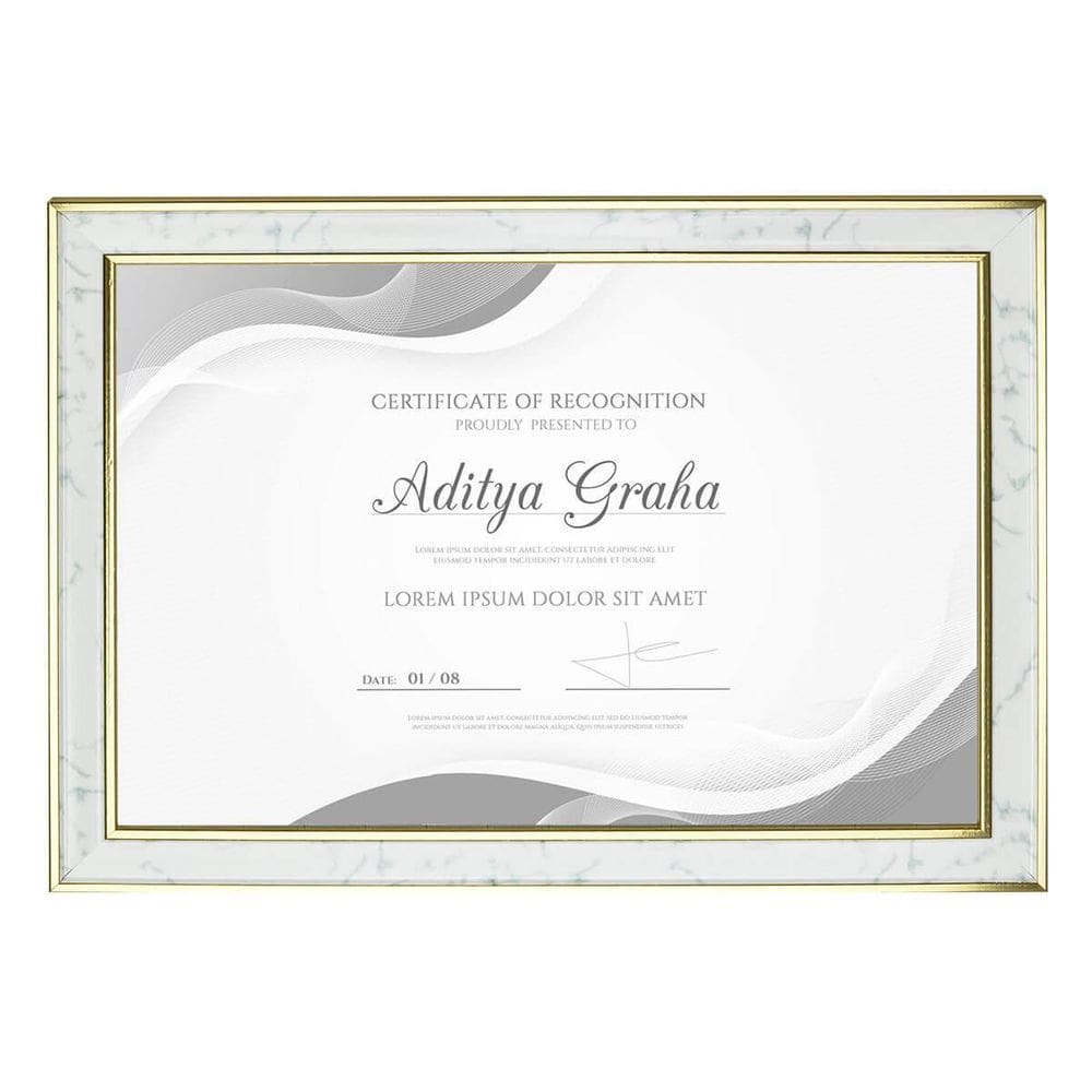 Moldura Porta Diploma A4 Detalhe Marmorizado Metálico 5454