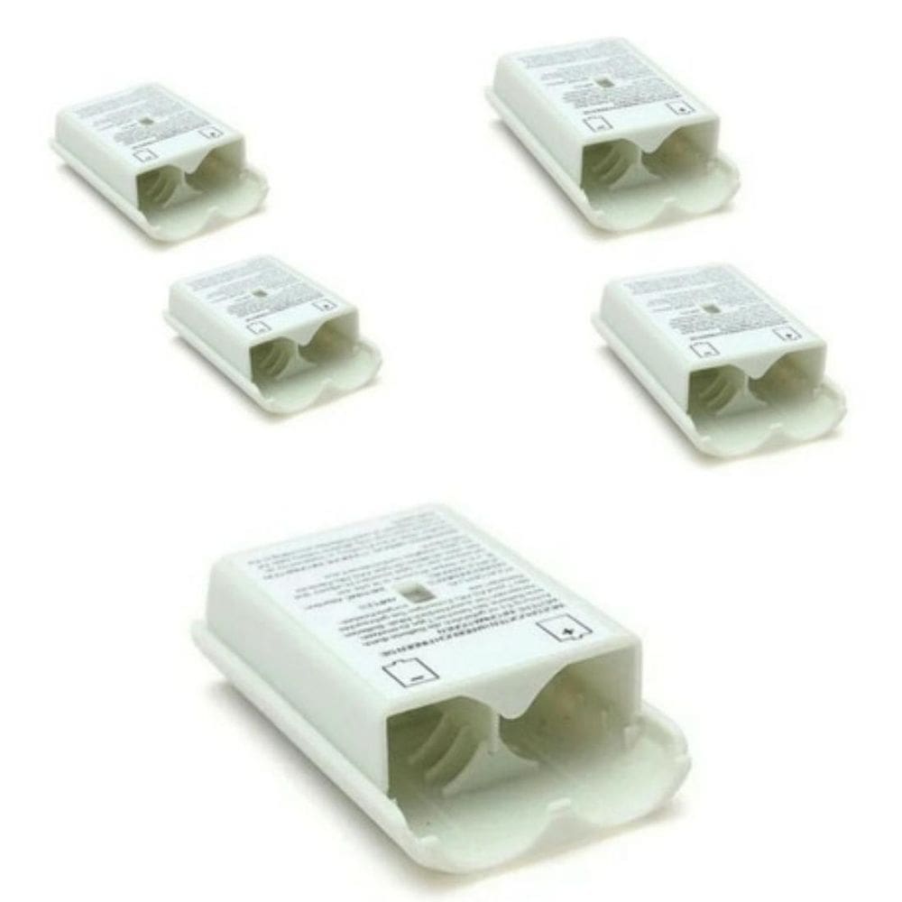 Kit 5X Suporte Tampa Pilha Bateria Controle Xbox 360 Branca