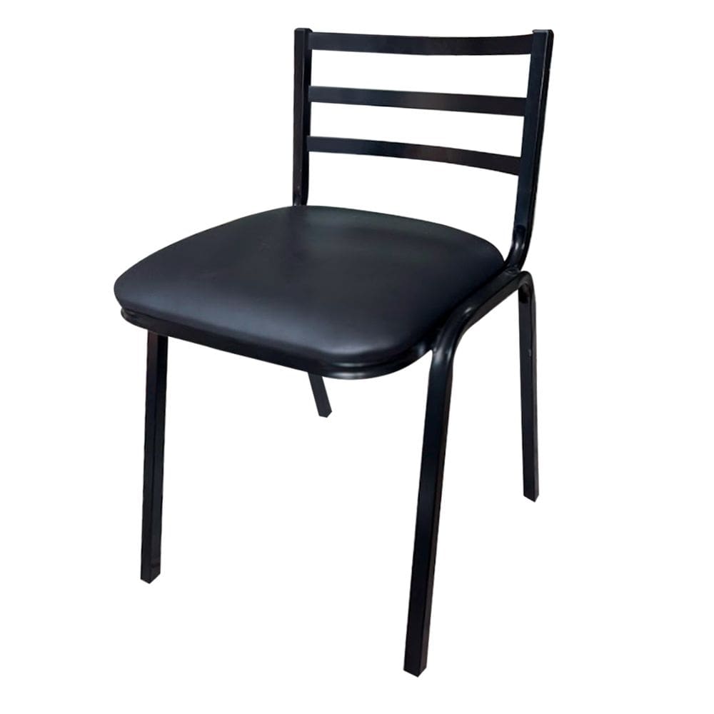 Cadeira Banqueta de Metal Industrial Estofada para Área Gourmet e Bar