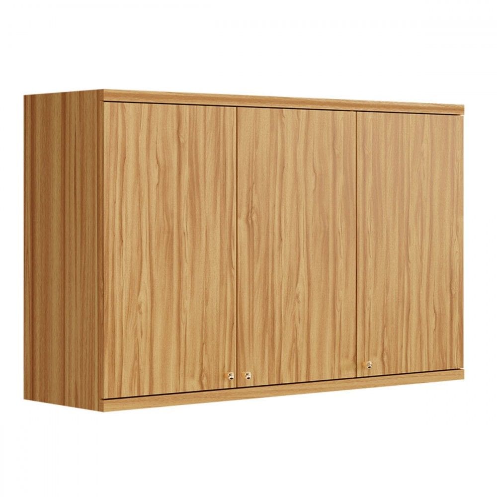 Armário Aéreo Cozinha 120 Cm Sauvignon 3 Portas 100% Mdf 11032 Amêndoa - Rio Doce