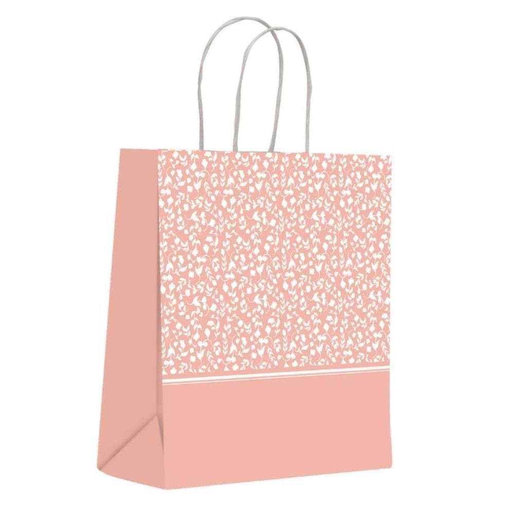 Sacola Para Presente Decorada Nude Rosas P 16x21x8cm 10unid