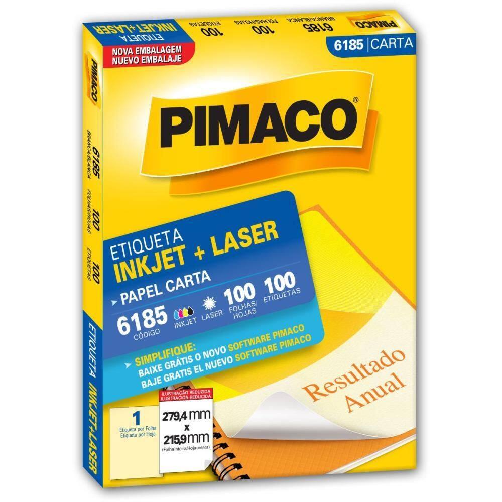 Etiqueta Carta 6185 100 Fls 279,4 X 215,9 Mm - Pimaco