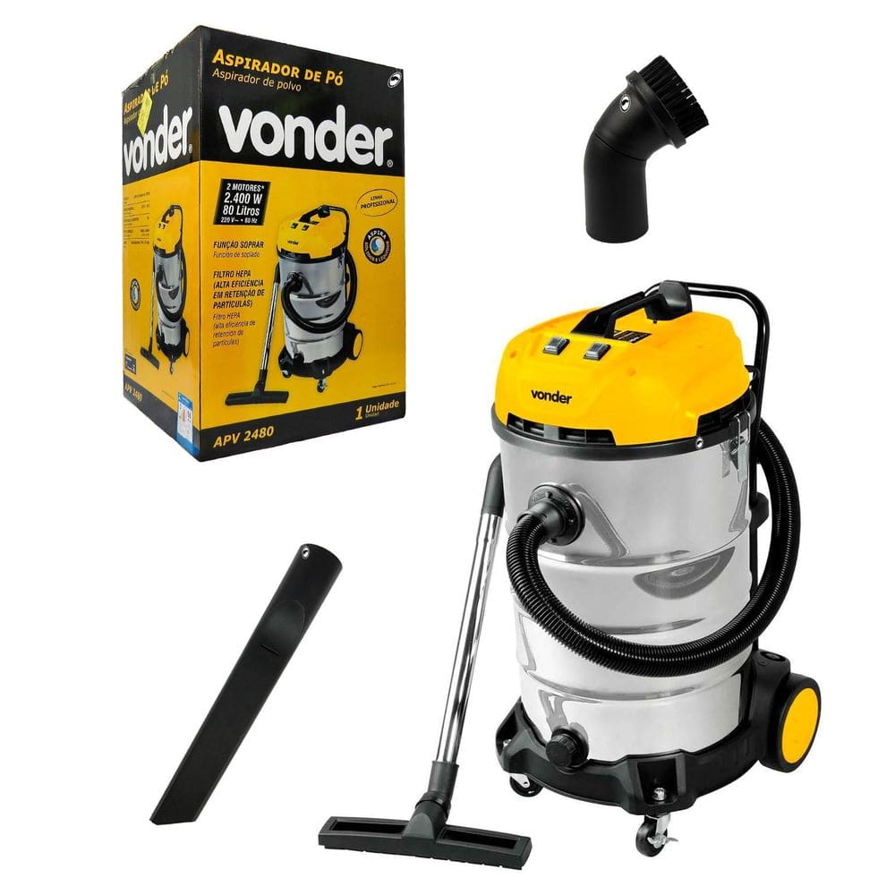 Aspirador Pó E Líquidos 2400W 80 Litros Apv 2480 220V Vonder