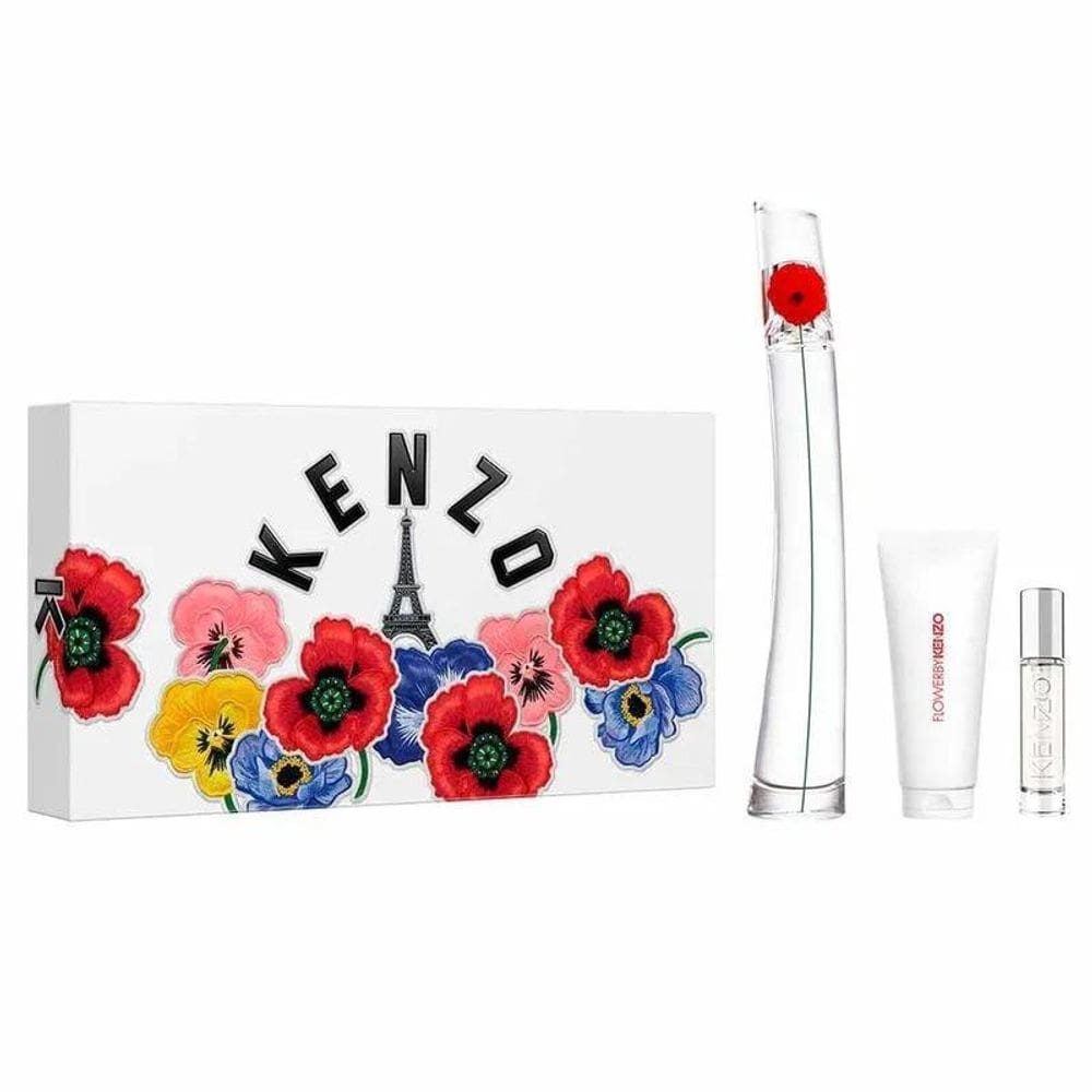Kit Kenzo Flower By Kenzo Edp 100Ml + Bl 75Ml + Ts 10Ml