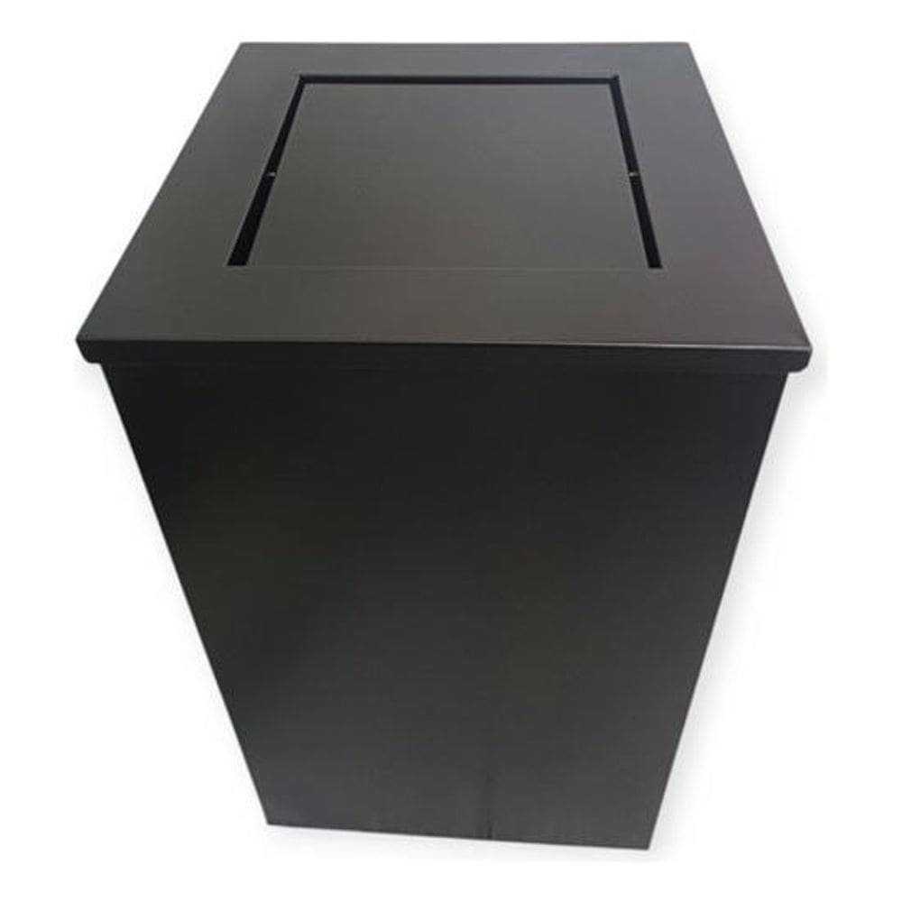 Lixeira Quadrada Preta Fosca Inox 100 Litros