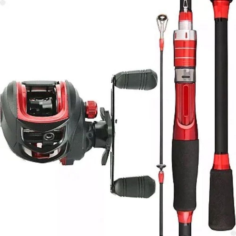 Carretilha Anti Cabeleira 19 Rolamentos E Vara Carbono 1,80M