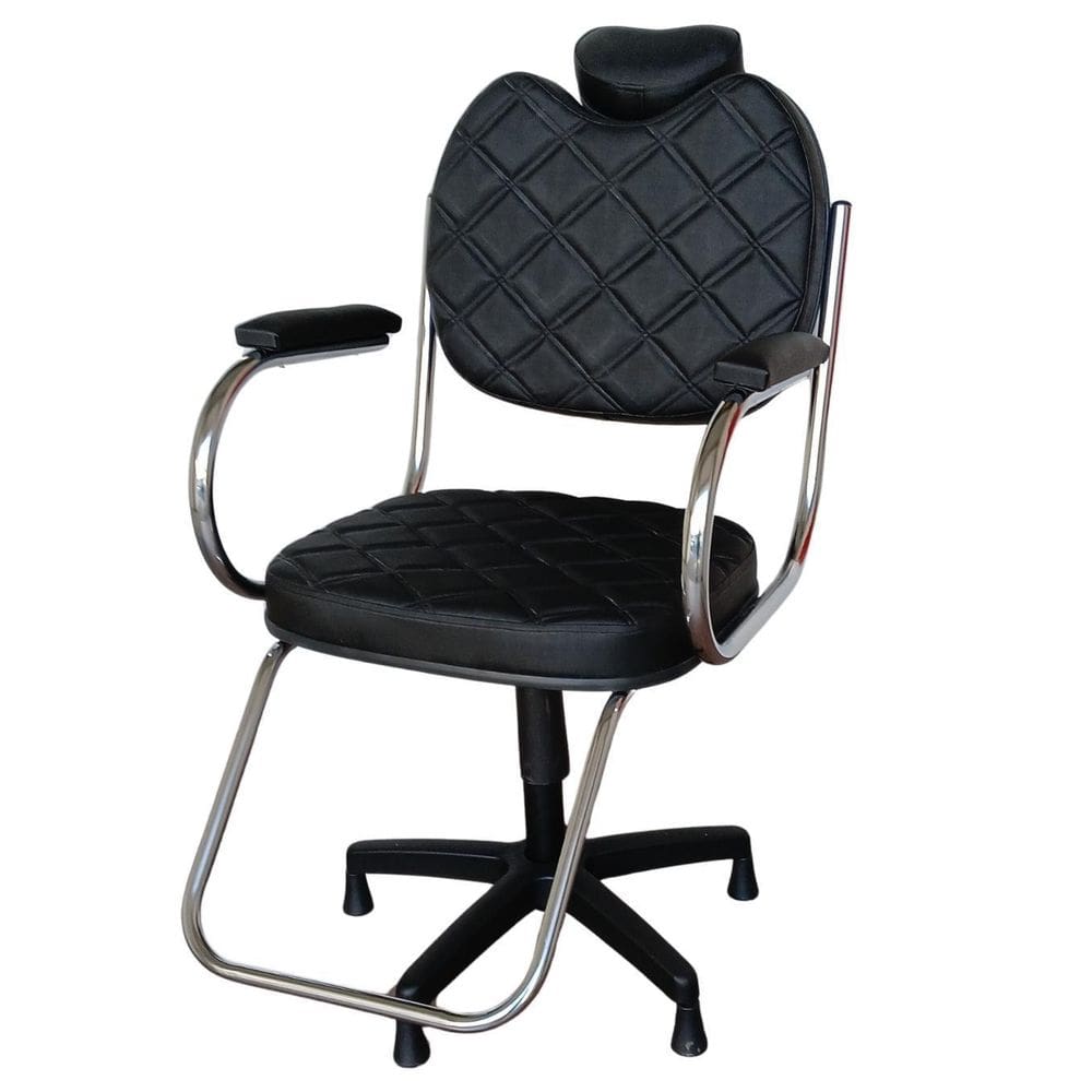 Cadeira Para Salão De Beleza /Luíza Gomada Cromada Preta