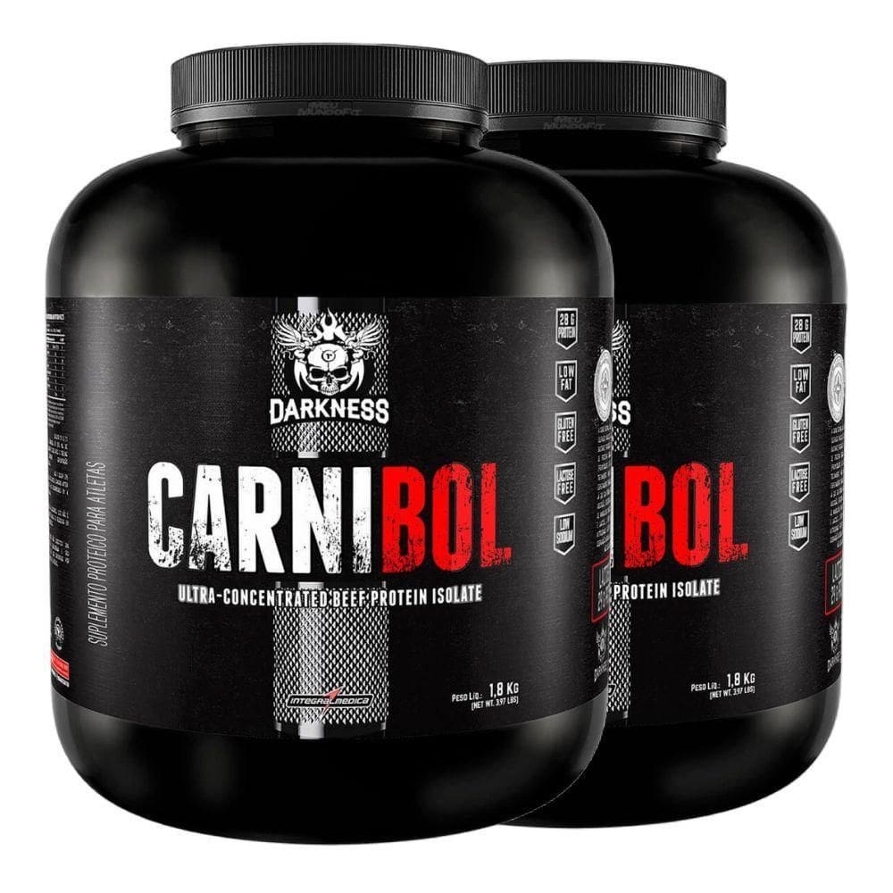 Kit 2 Carnibol Proteina Isolado Baunilha 1.8Kg - Darkness