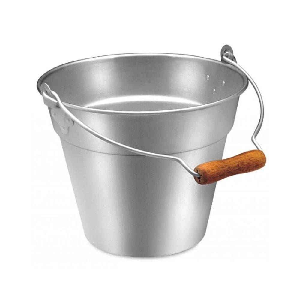 Balde De Alumínio Nº 36 20L Alça De Madeira Alumínio Abc
