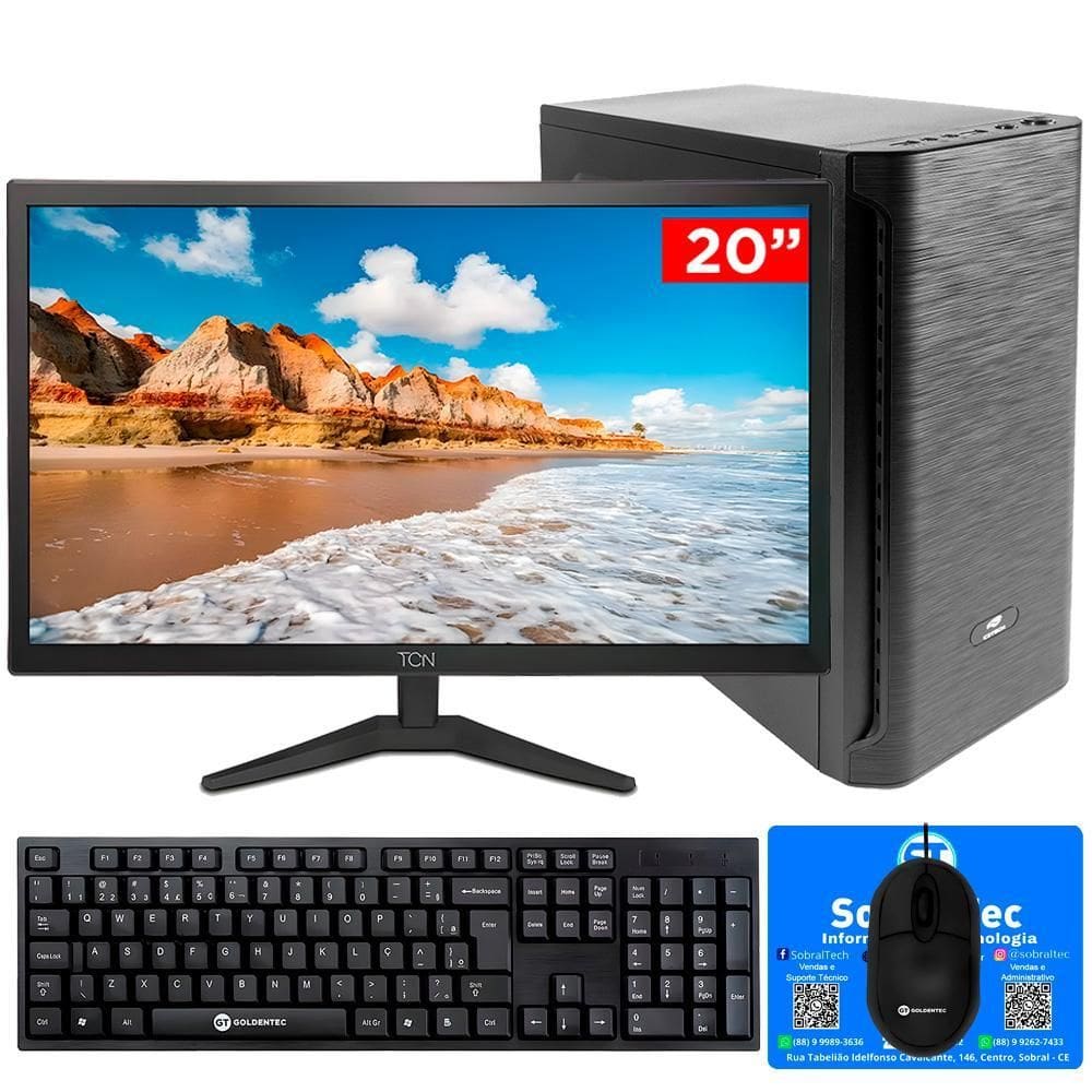 Computador I3-2120, 8Gb/256Gb, Monitor, Teclado E Mouse, W10