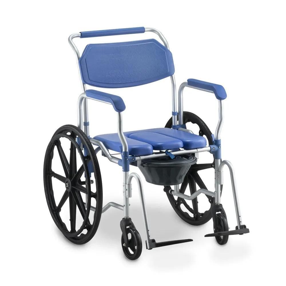 Cadeira De Banho 150Kg Com Aro Propulsão Alumínio Dellamed