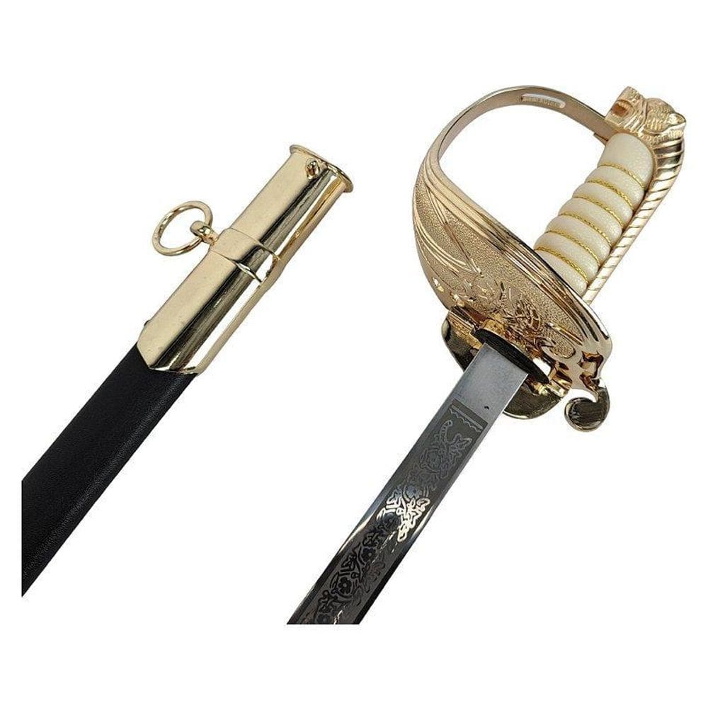Sabre Militar Espada Oficiais Preta E Dourada