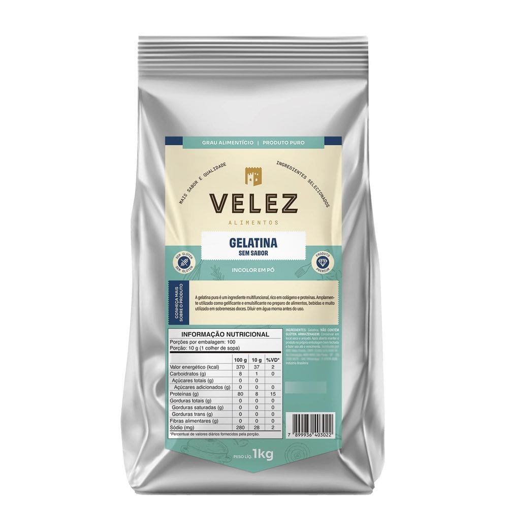 Gelatina Velez Sem Sabor 1 Kg