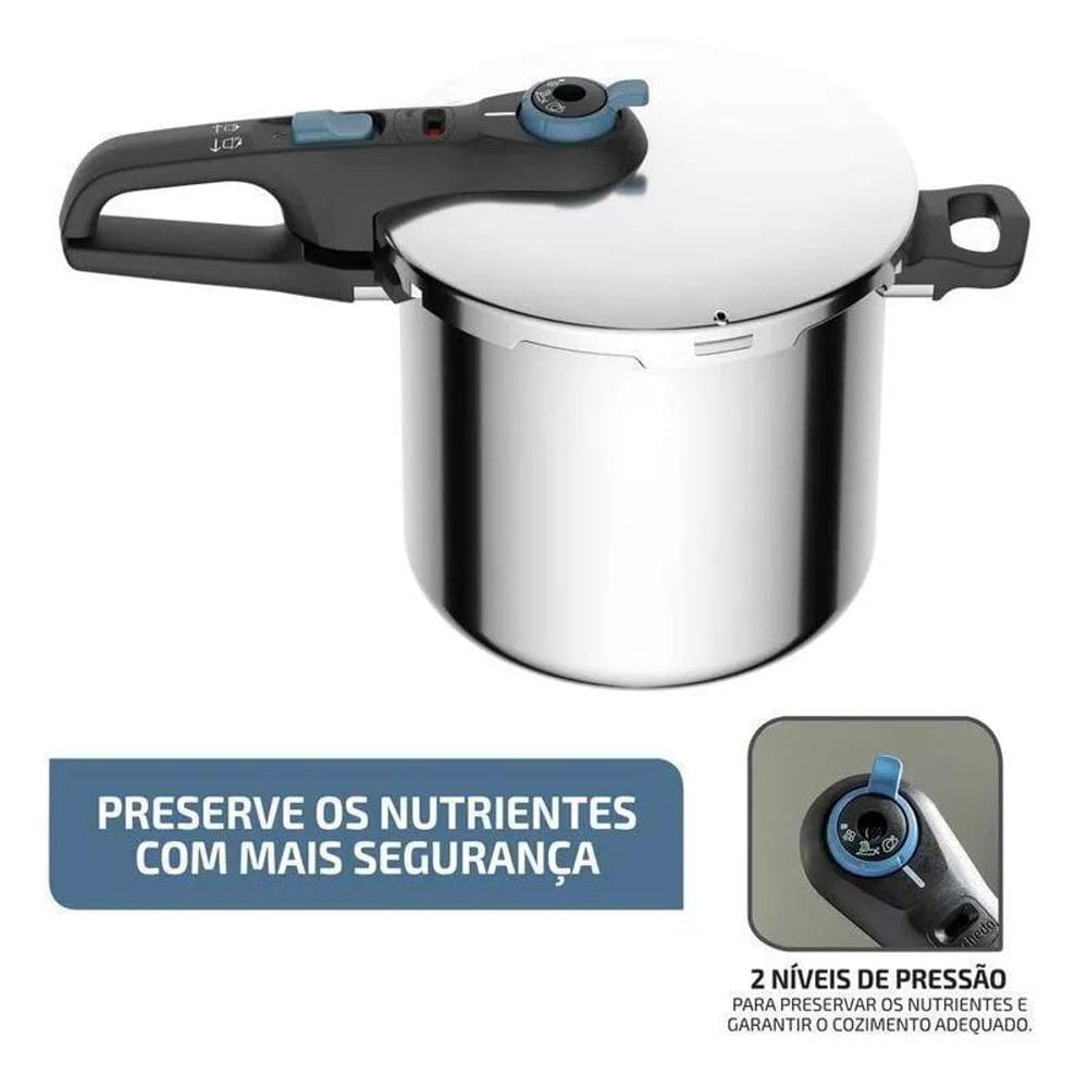 Panela De Pressao Inox 8L Fechamento Externo