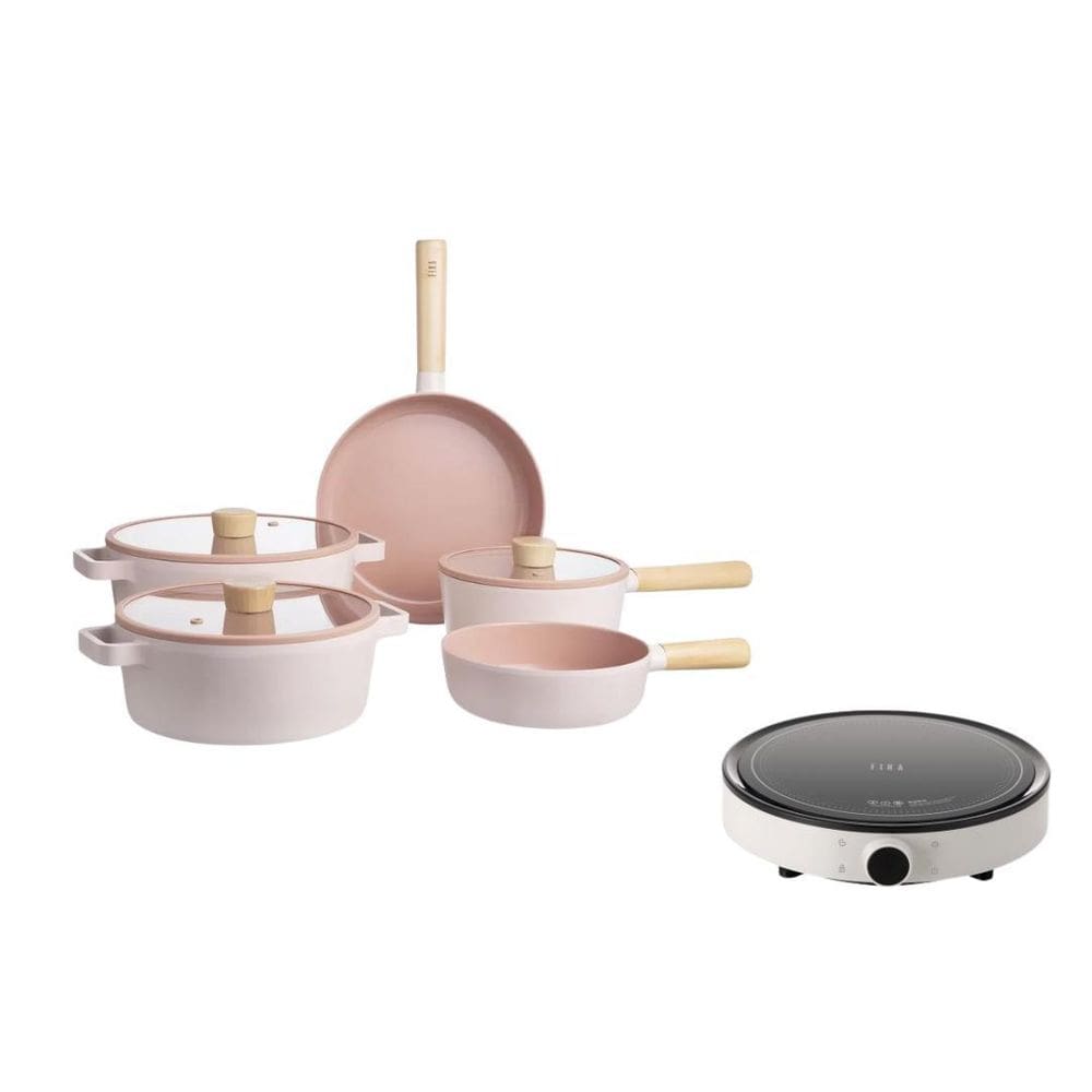 Conjunto Fika Rosa + Fogão De Indução Fika 220V