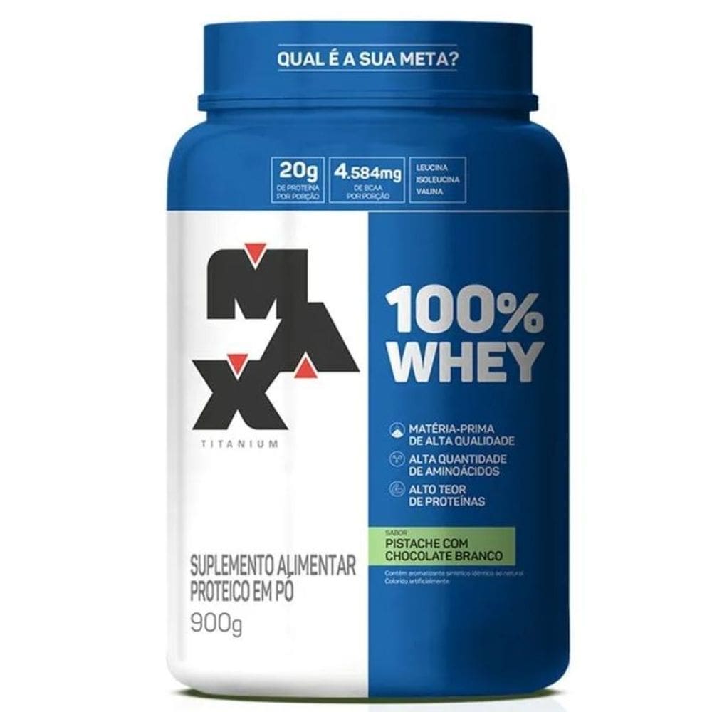 100% Whey 900G Max Titanium - Pistache & Chocolate Branco