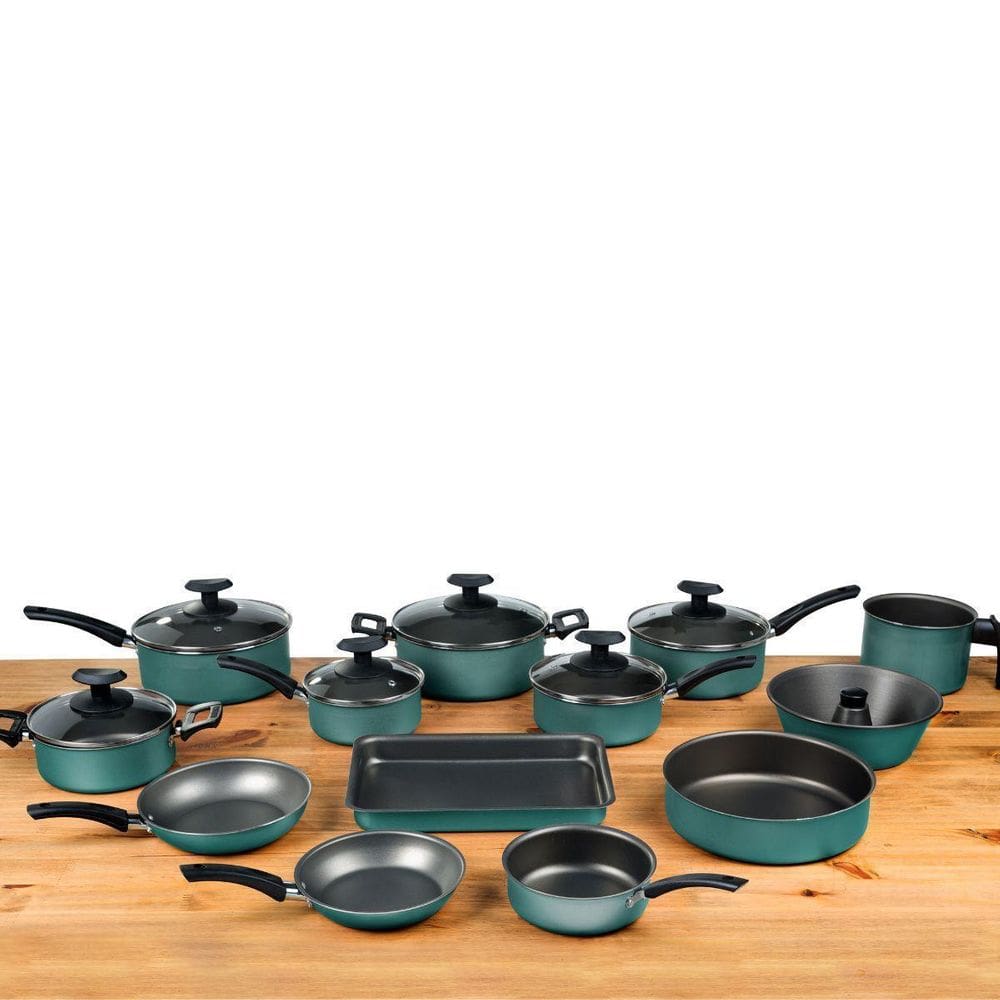 Conjunto Panelas 13 Peças Teflon Antiaderente Turquesa