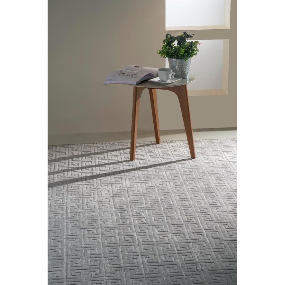 Tapete Sala Cinza Prata 400X300 Viena Grego Fino Como Belga