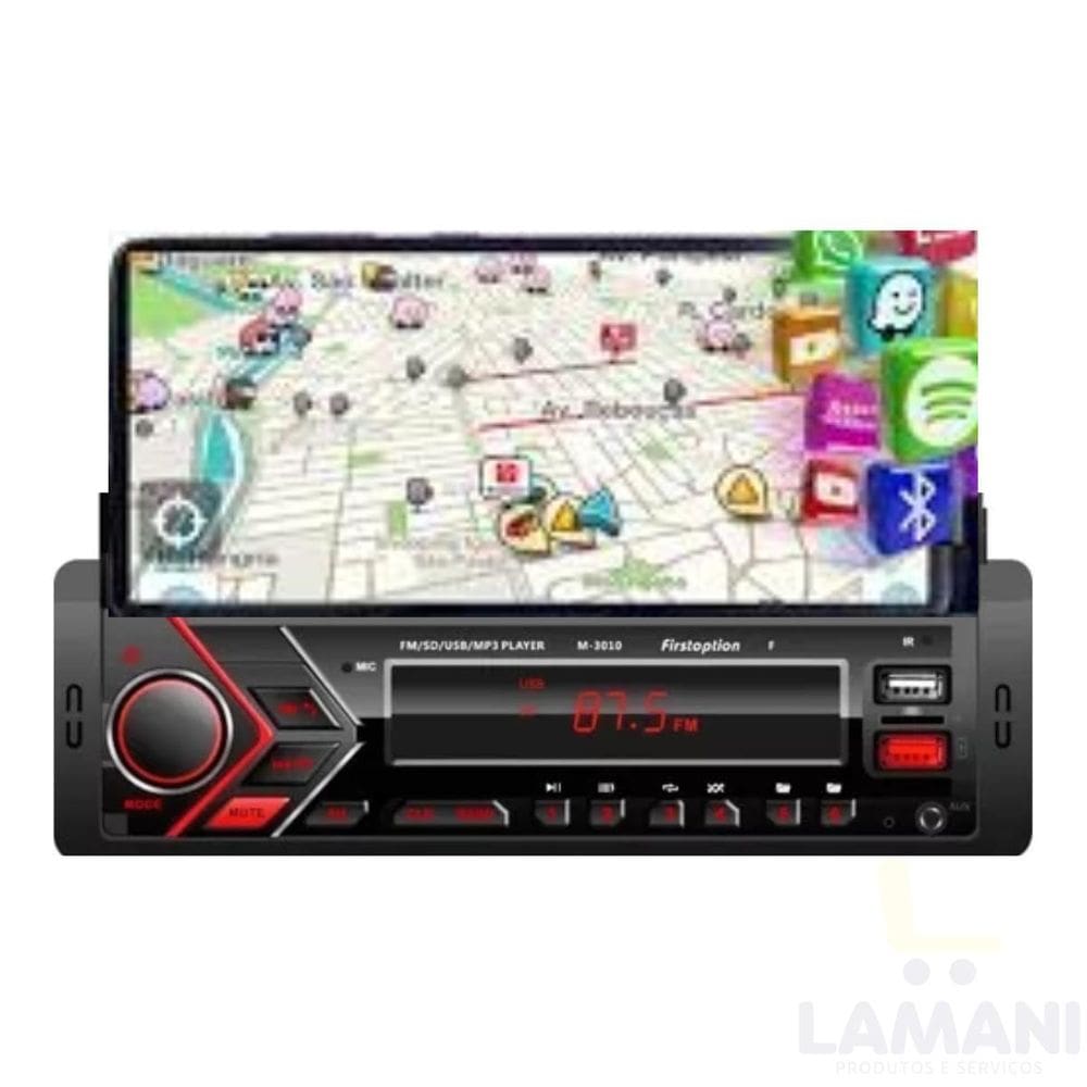 Som Automotivo Bluetooth Com Suporte Para Celular Mp3