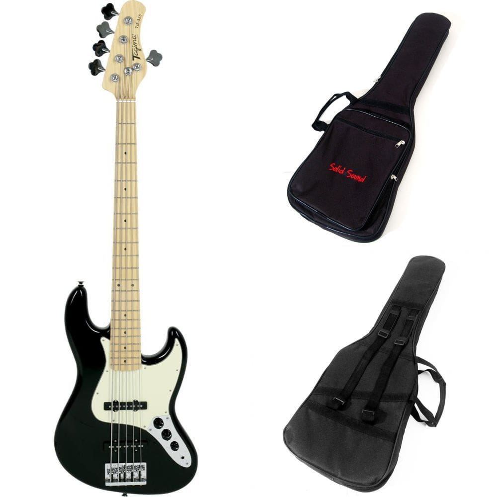 Kit Contrabaixo Tagima TJB-535 Preto 5C Jazz Bass + Capa
