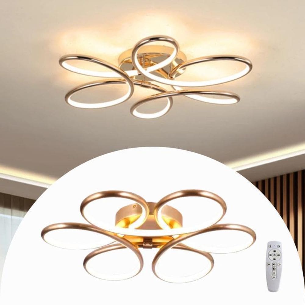 Lustre Led Flor Espiral Cromado Luminária Moderno Brinovar
