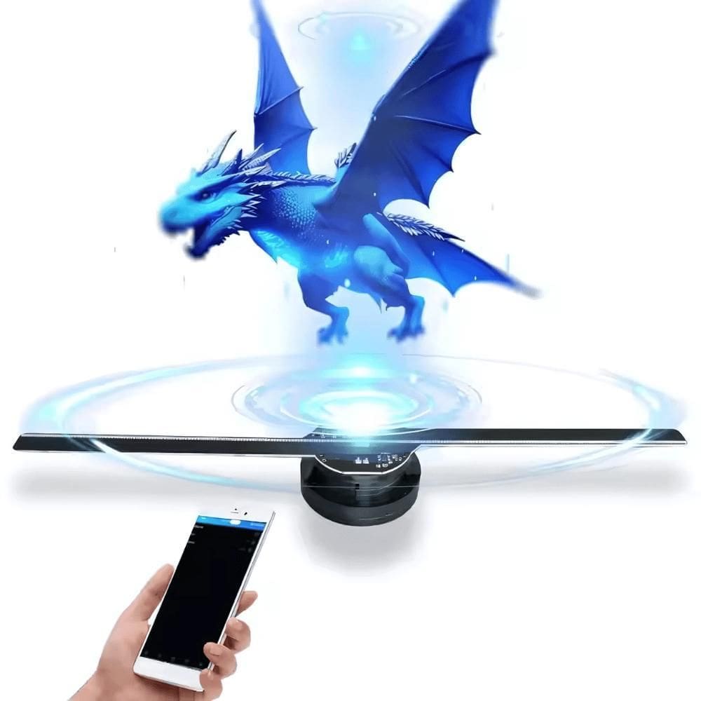 Fan Projetor Holograma 42Cm 224 Leds Conexão Wifi 3D Circle