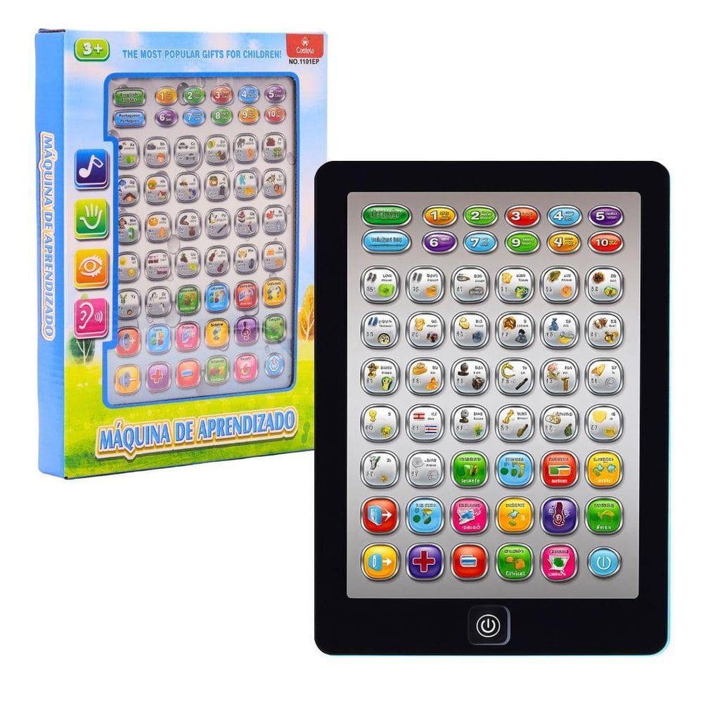 Tablet Bilíngue Infantil Português E Inglês Azul - Castela