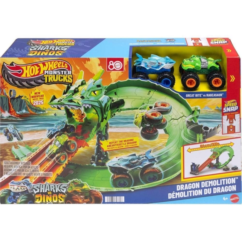Hot Wheels Monster Trucks Pista Destruicao Dragao Jfr06