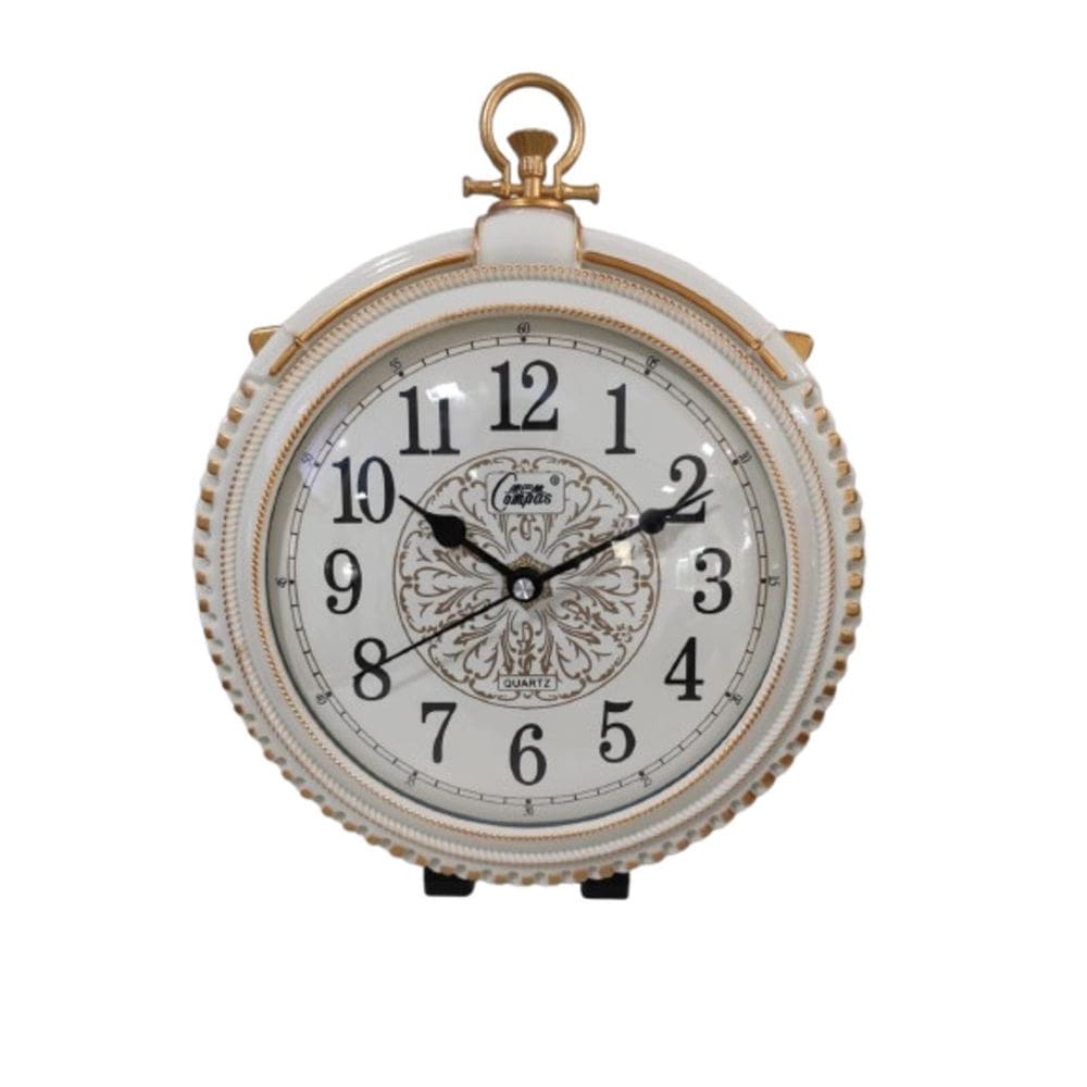 Relógio De Mesa Retro Redondo 33X25Cm Número Grande