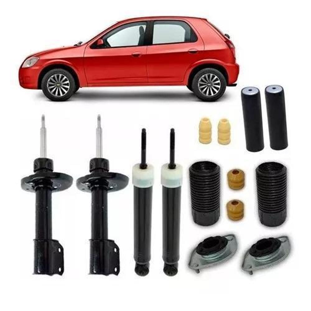 4 Amortecedores + 4 Suspensão Batentes Celta 2005 A 2008