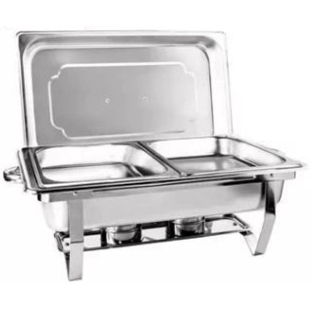 Kit 2 Rechaud Retangular 9 L Com 2 Cubas 1/2 Banho Maria