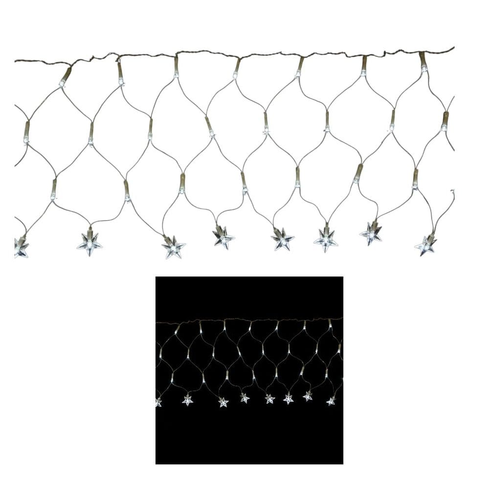 Cortina LED Estrelas Branco - 8 Funções Pisca Pisca - 220V