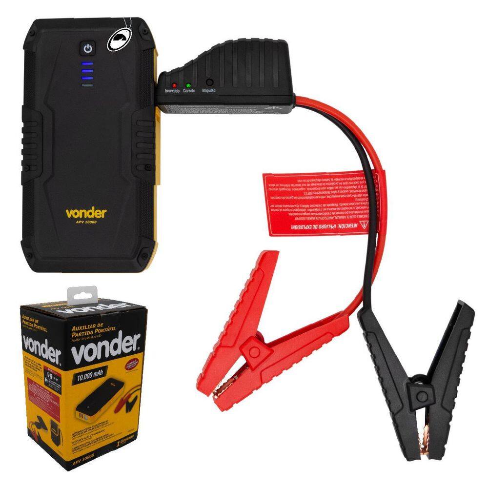 Auxiliar Partida Portátil 12V Vonder Carros, Motos, Lanchas
