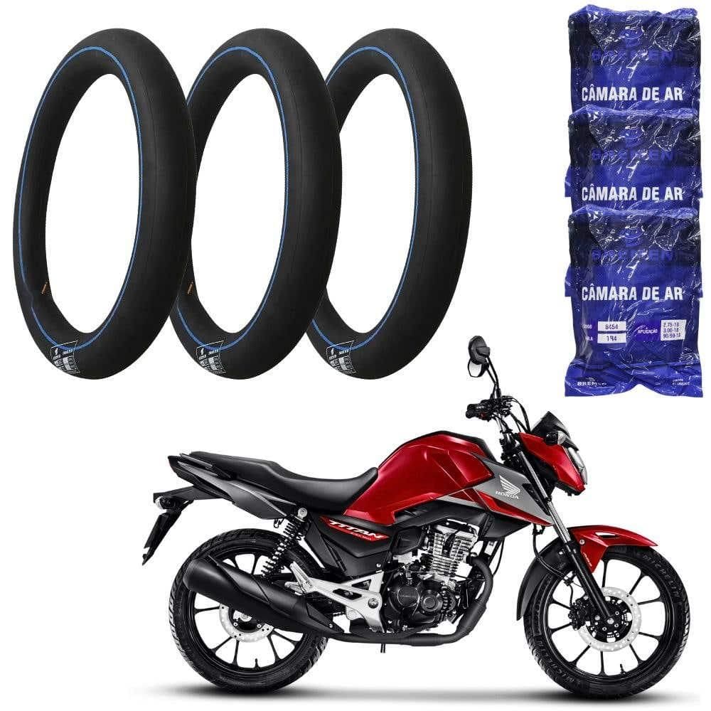 Câmara de Ar Pneu Aro 18 Moto CG TITAN FAN com 3 Unidades 8454 BREMEN