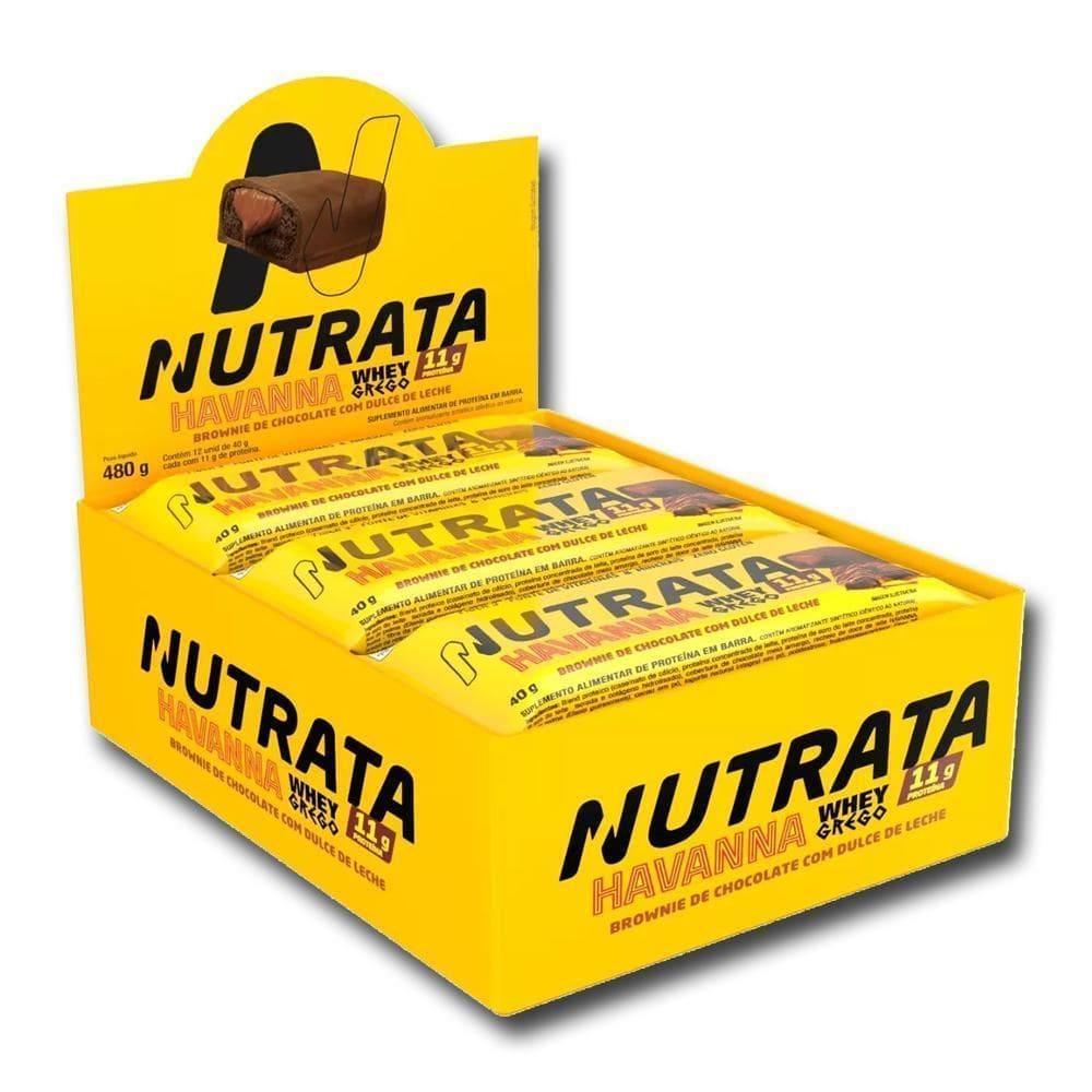 Whey Grego Bar Doce De Leite Havanna Brownie 12Und - Nutrata