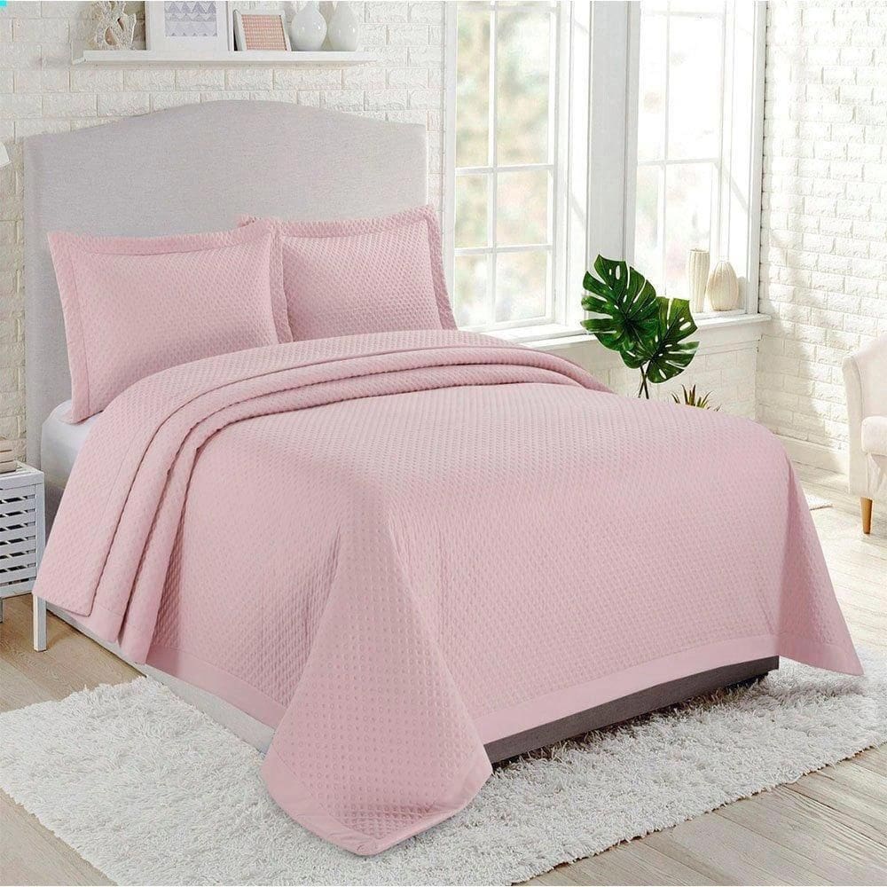 Kit Colcha / Cobre Leito Casal Ultrasonic Sultan Rosa