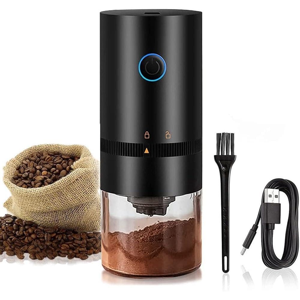 Moedor Café Elétrico Portátil, 4 Xícaras Pequeno Moedor