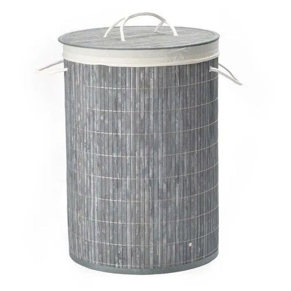 Cesto Redondo Forrado Roupas Sujas Banheiro E Lavanderia
