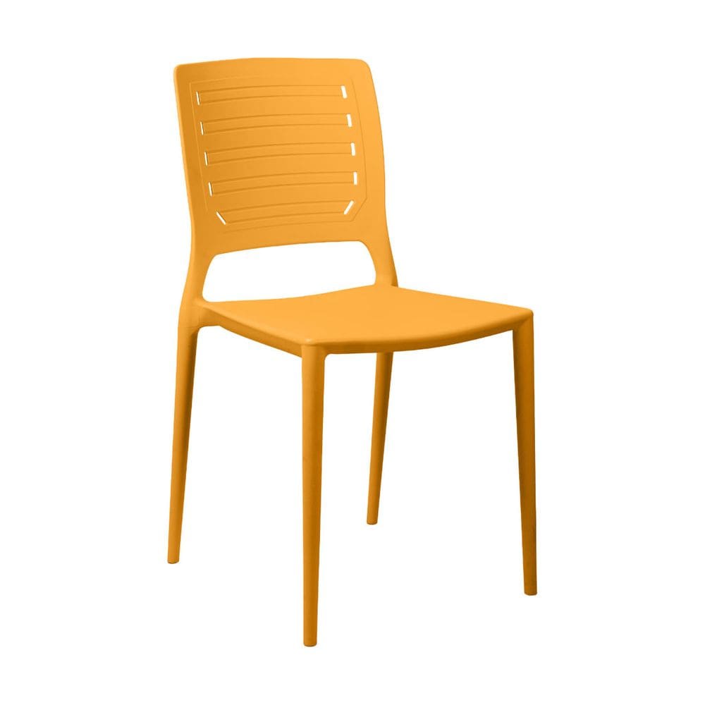 Cadeira Empilhável Saturno Amarelo Mostarda em Polipropileno Acrilys