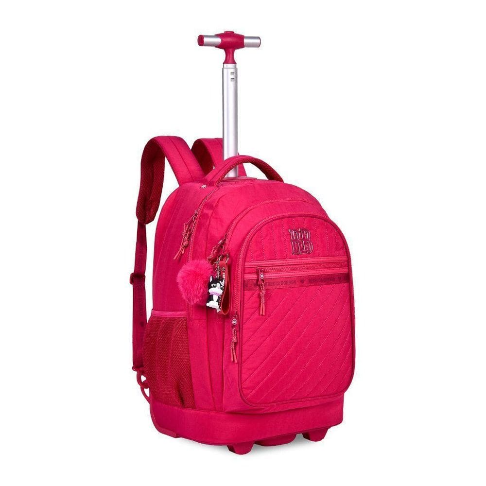 Mochila De Carrinho Rebecca Bonbon Rosa Meninas Escolar Rb
