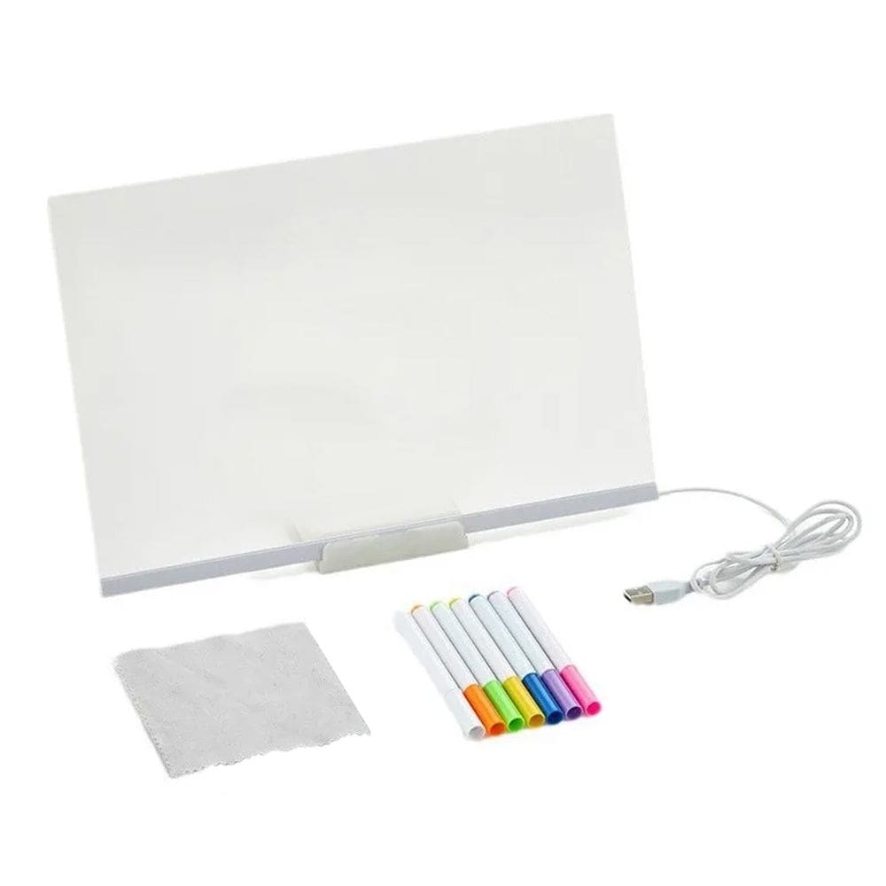 Quadro Luminoso Led 14 Canetas Quadro de Mesa para Anotações