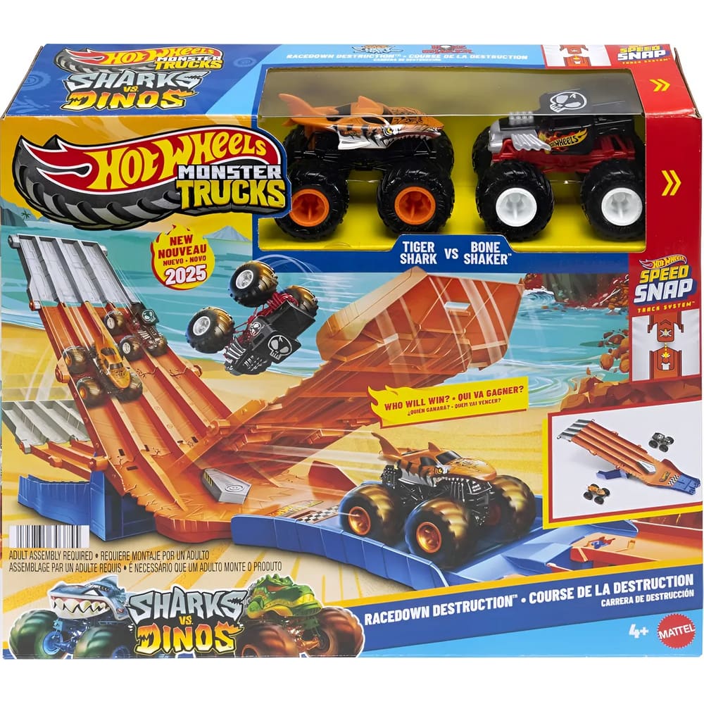 Pista Hot Wheels Monster Trucks Destruição JFR07 Mattel