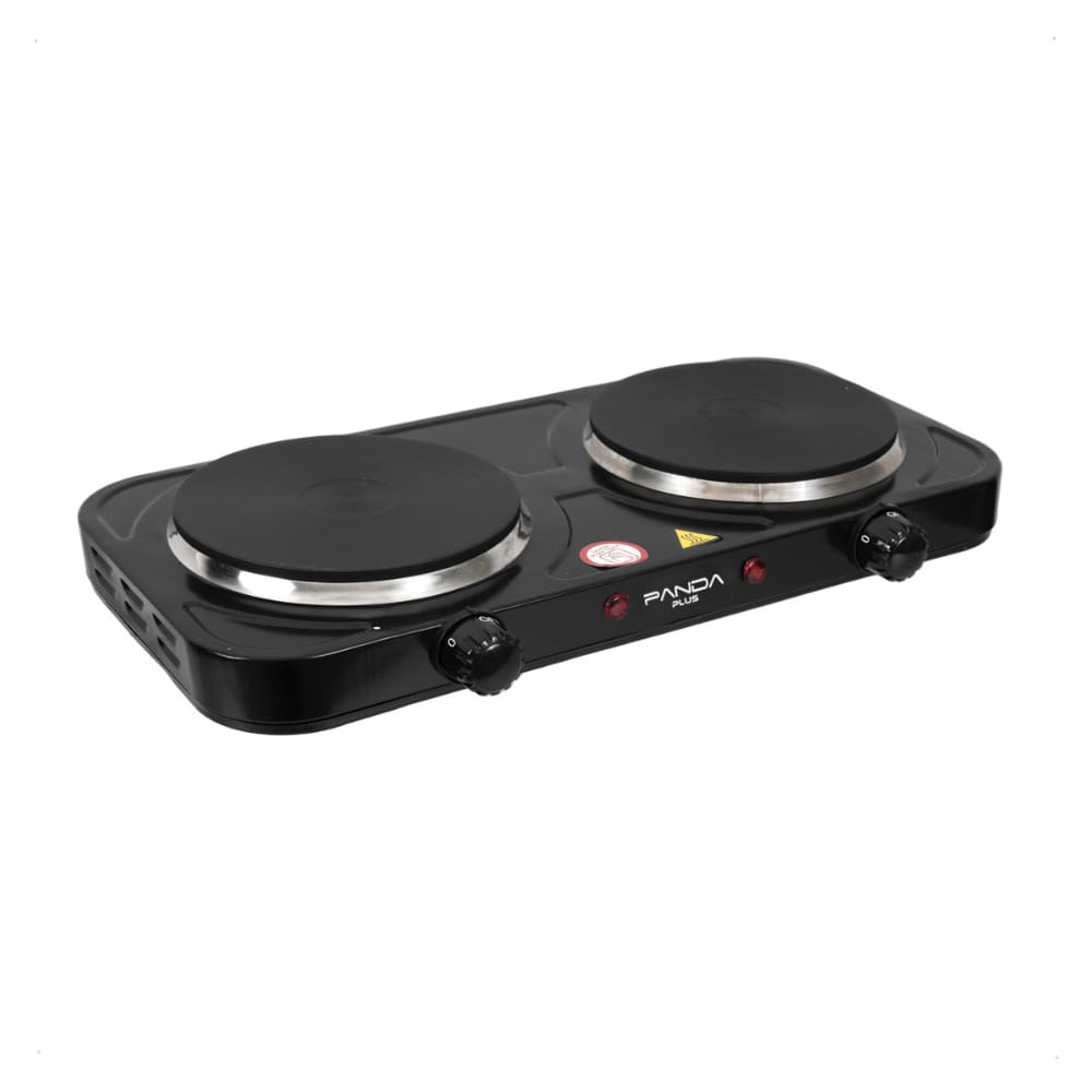 Fogão Cooktop De Mesa Fogareiro Portátil 2 Bocas Panda Plus Preto/Branco 110/220V Design Moderno Compacto e Eficiente