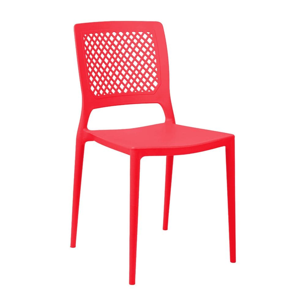 Cadeira Empilhável Vênus Vermelho Pastel em Polipropileno Acrilys